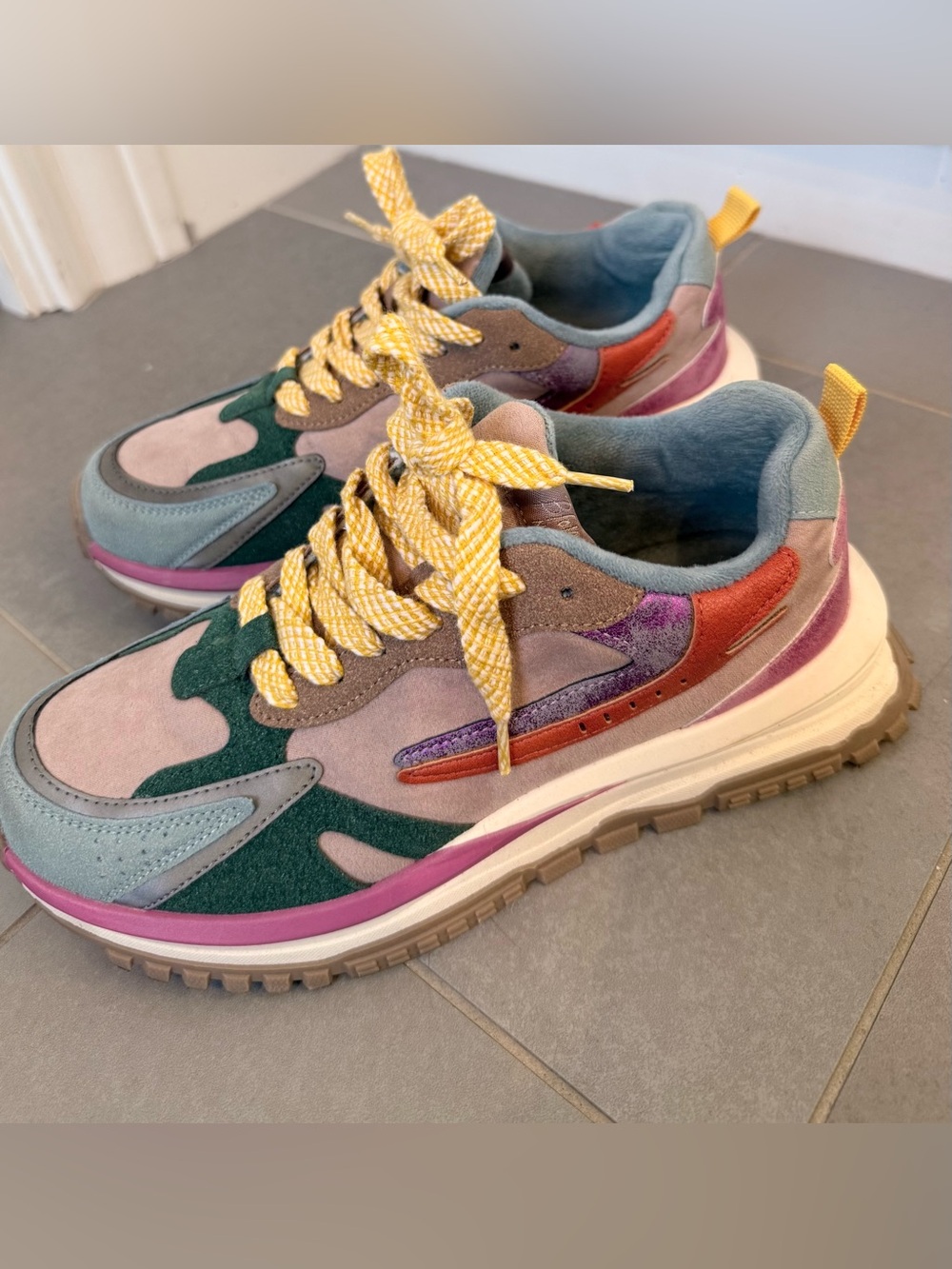 Blowfish Malibu Leo Multicolor Suede-Trim Sneakers